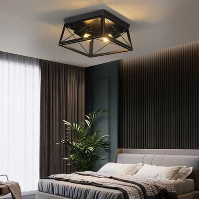 All Categories Goods Farmhouse Industrial 2 Light Ceiling Light Fixture, Matte Black Flush Mount Lamp Farmhouse Industrial 2 Light Ceiling Light Fixture, Matte Black Flush Mount Lamp