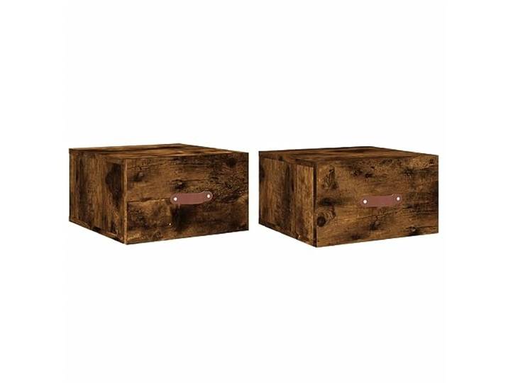 KUPTYERFG Wand-Nachttische 2 STK Räuchereiche 35x35x20 cm Schwebende Nachttische fürs Schlafzimmer bieten platzsparenden Stauraum und eine elegante Ablagefläche an der Wand.