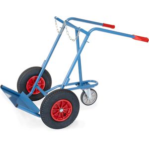Fetra Sackkarre Stahlflaschenkarre 51022, Stützrad, Luftbereifung, 2x 50l Flaschen, Tragkraft 150kg