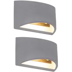 2x Wandleuchte Wandlampe UP & DOWN Beleuchtung Beton grau Küchenlampe B 20 cm