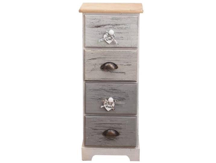 Chiffonnier avec 4 tiroirs en bois bleu et gris