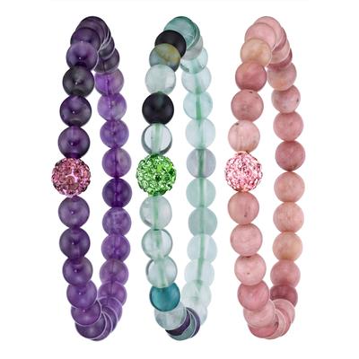 Armband LADY, bunt (bunt, bunt), Armbänder, Damen, Glas, Armband