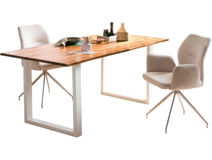 SalesFever Baumkantentisch Tisch mit Baumkante im Naturlook, Hochwertig verarbeiteter Baumkantentisch