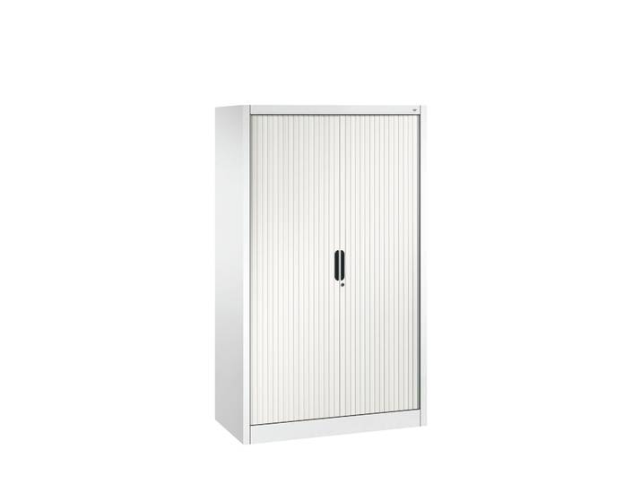 Roller Shutter Cabinet C+P Omnispace 100 x 42 x 166 cm, White, with key, New - Space-saving solution