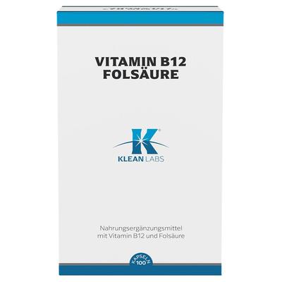 Vitamin B12+Folsäure Klean Labs Kapseln 100 St