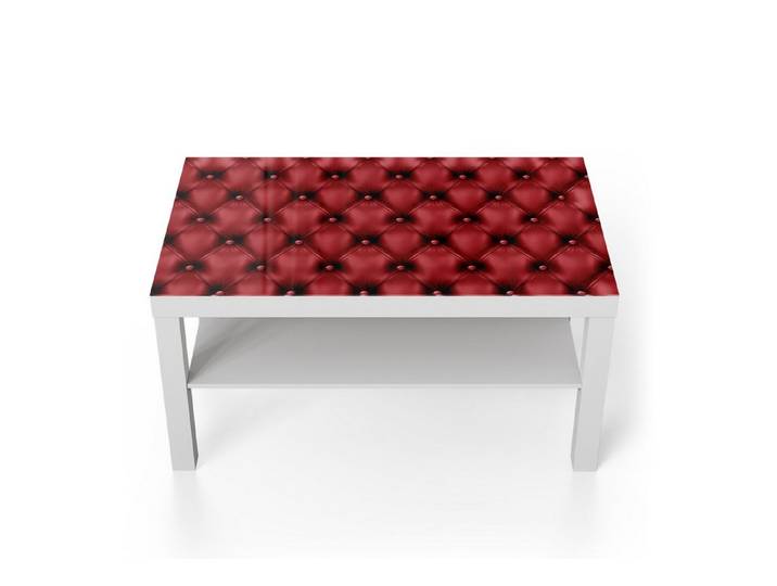 DEQORI Couchtisch 'Rote Eleganz', Glas Beistelltisch Glastisch modern