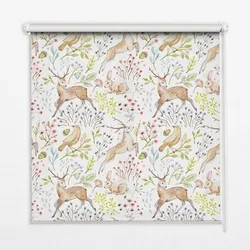 INNENROLLO - Fensterrollo - Rollo - 130x140 cm - Reh und Rothirsch