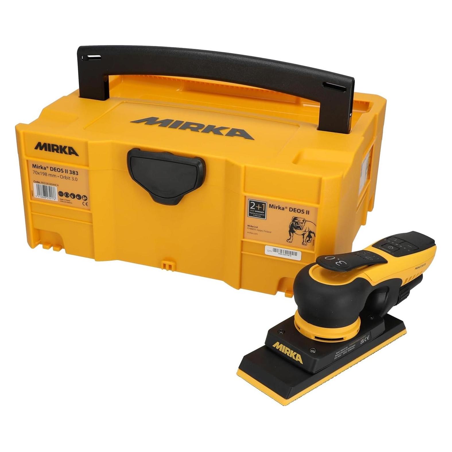 Mirka Vibrationsarme Flächenschleifmaschine mit Absaugung für staubfreies Schleifen (Schwingschleifer) (MID3834044CA)