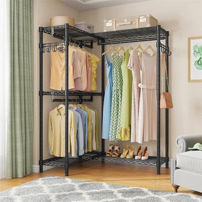 No "L4 Garment Rack L Shaped Clothes Rack for Corner - 29.1""D x 43.3""W x 76.4""H"