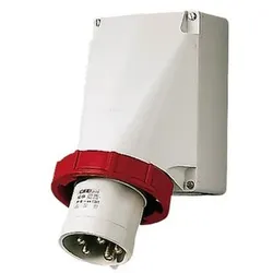 CEE-Gerätestecker 5p 63A 400V/rot 6h IP67 Schraubklemmen rechtwinklig