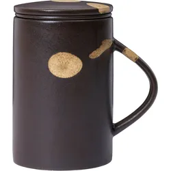 Koyo Tasse mit Sieb und Deckel 400 ml, dunkelbraun