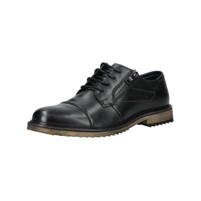 Schnürschuh BUGATTI "bugatti Businessschuhe Leder", Herren, Gr. 44, schwarz, Leder, Schuhe Schnürschuh