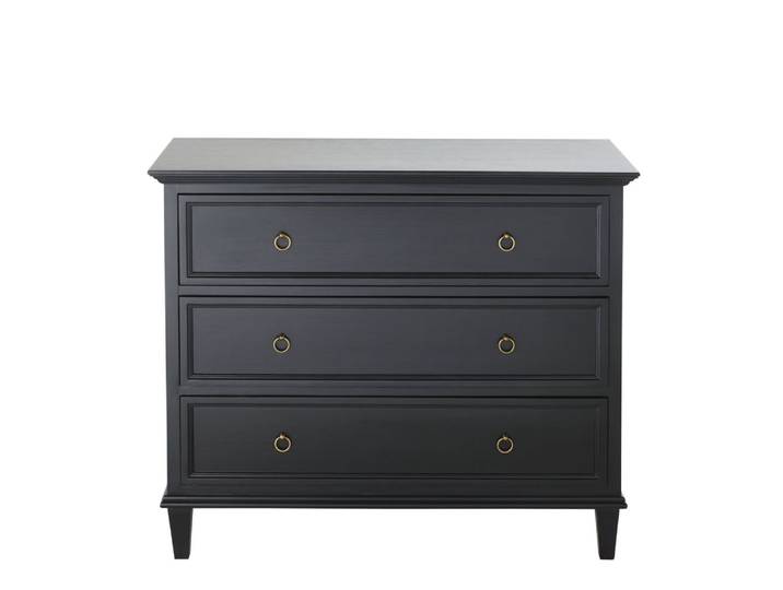 Commode 3 tiroirs noire L100