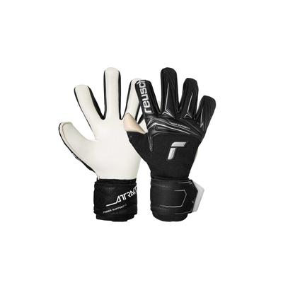 Torwarthandschuhe REUSCH "Attrakt Gold X NC", Damen, Gr. 7.5, schwarz (schwarz, weiß), 42% Latex, 24% Polyester, 18% Polypropylen, 7% Polyamid, 6% Synthetik, 3% Lederimitat, Handschuhe, mit maximaler Sicherheit für die Finger