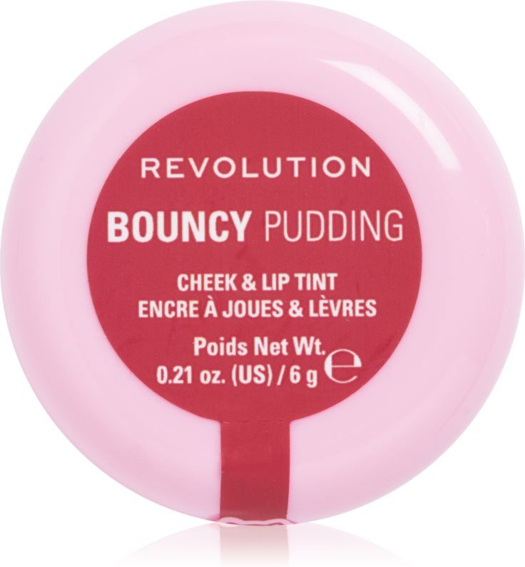 Revolution Bouncy Pudding Lip & Cheek multi-purpose makeup for lips and face shade Pink Mood 6 g