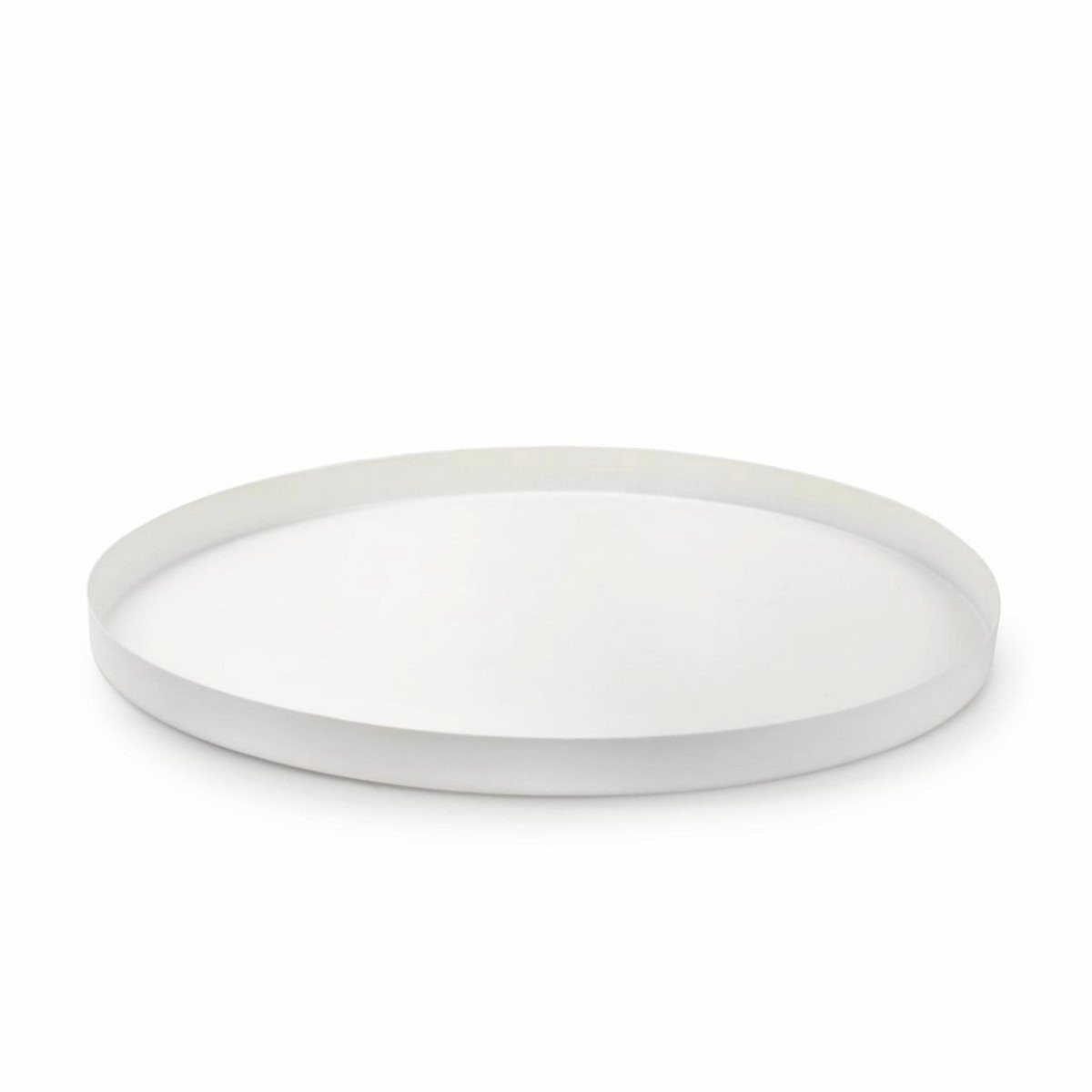Rond metalen dienblad wit diameter: 31,5 cm