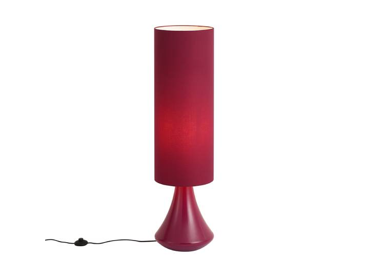 Qazqa Lampadaire Rétro Violet Avec Abat-jour En Tissu - Mina