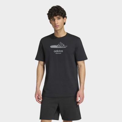 T-Shirt ADIDAS SPORTSWEAR "SUMMER SLIDE GRAFIK", Herren, Gr. M, schwarz, Obermaterial: 100% Baumwolle, Shirts T-Shirt, mit gewebtem Etikett an der Seitennaht, ohne Verschluss