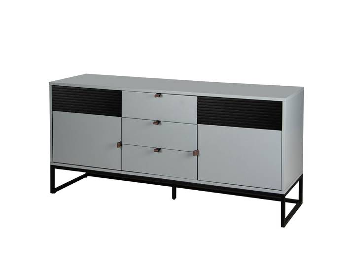 Enfilade 160 cm 160 x 75 x 40cm Gris/Bleu Gris