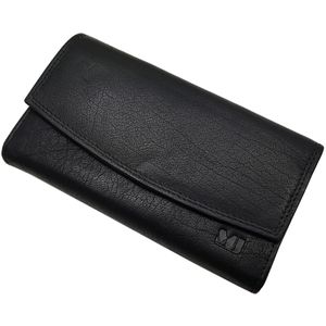 MJ-Design-Germany Kellner-Geldbörse 1067, schwarz, 5 Geldscheinfächer, Echt Leder