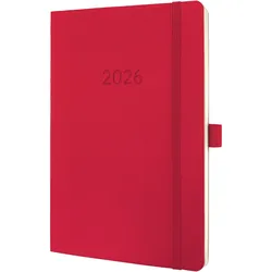 Sigel, Agenda, Wochenkalender 2026 C2634 1W/2S rot 21x13.5cm (A5, 1 Woche / 2 Seiten)