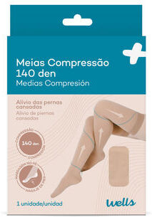 Wells Meias Descanso Altas Alívio e Prevenção Bege M