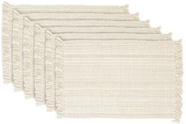 DII Design Imports Fringe Brown Variegated Kitchen Placemat Set (Set of 6)