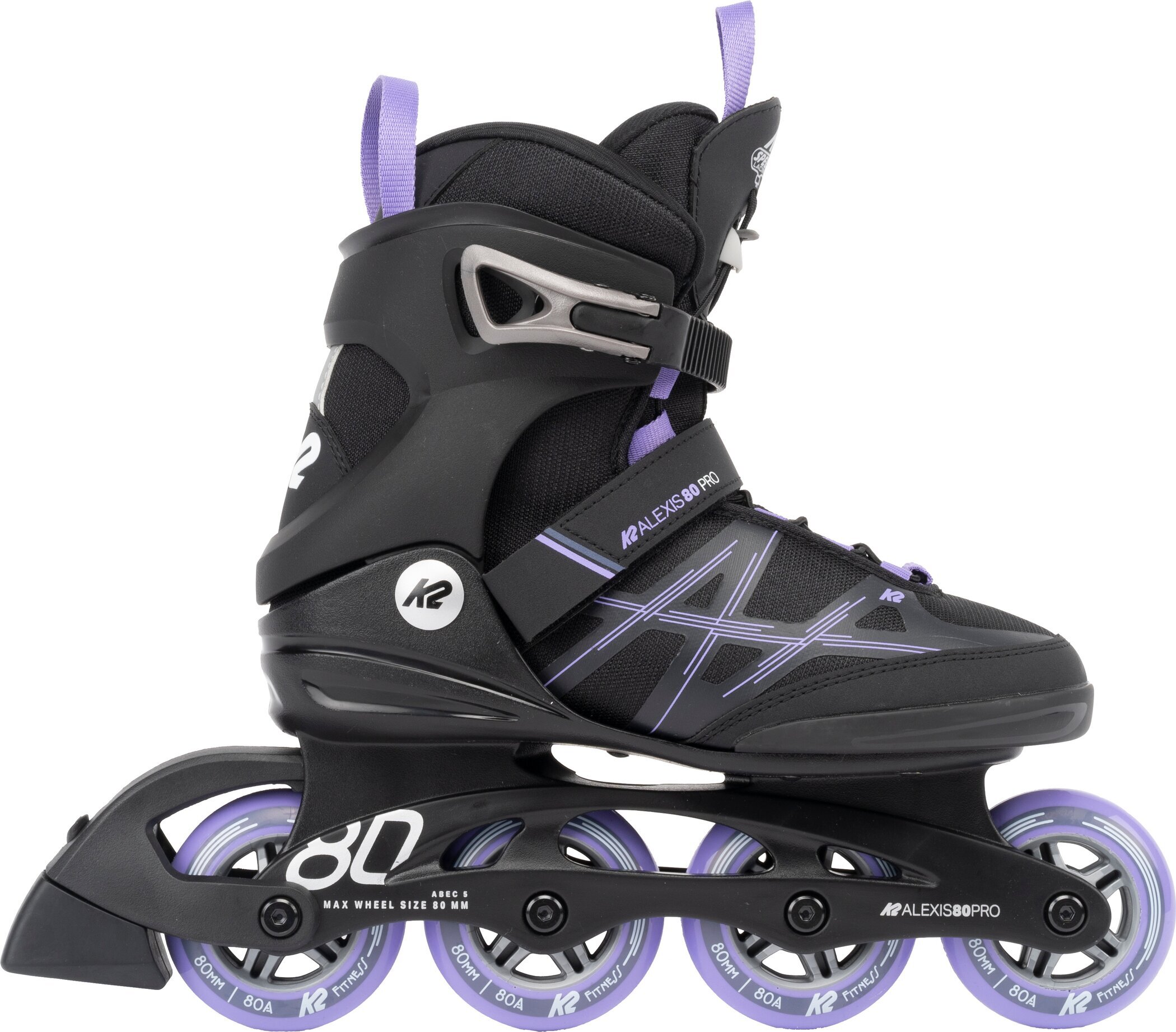 K2 Inline Skates ALEXIS 80 PRO, Damen, Größe 39 Schwarz/Lavendel