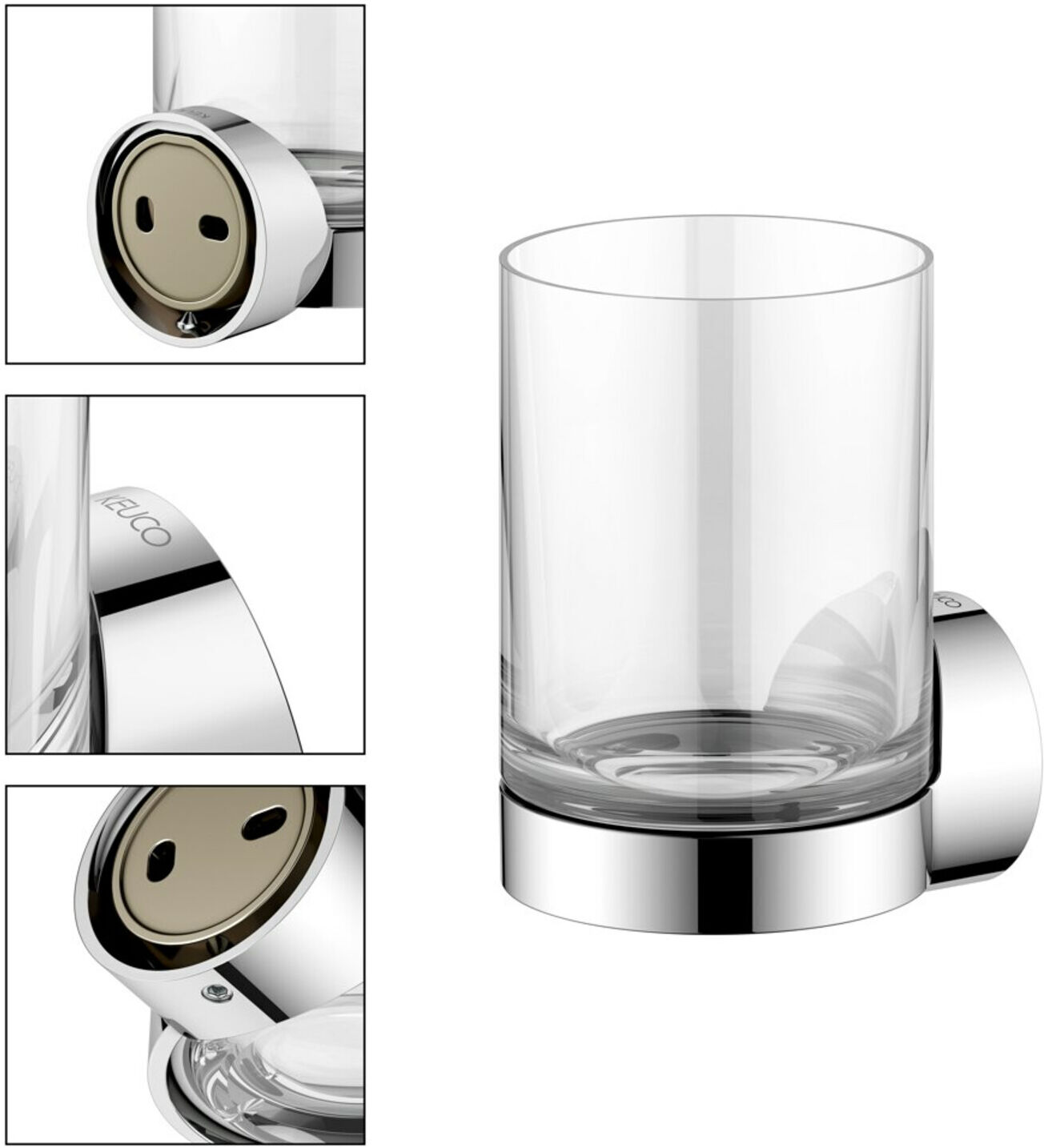 Keuco Glashalter REVA verchromt, mit Echtkristall-Glas (12850019000)