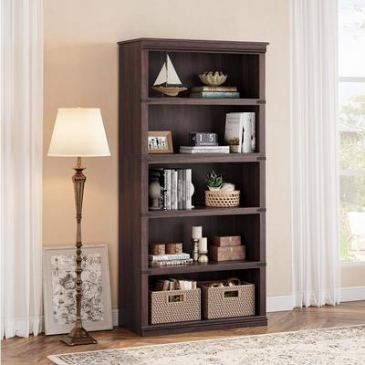 Garvee "67.4"" Wooden 5-Tier Bookcase, Open Display Storage Bookshelf"