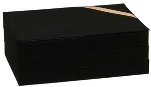 Household Essentials Sturdy Chipboard 3-Tier Jewelry Tray with Polyester Linen Wrap