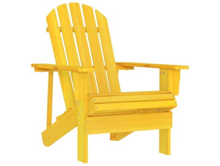 KUTYWEXFM Adirondack Gartenstuhl aus Tannenholz, Relaxsessel Gelb Bequemer Loungesessel für Terrasse und Veranda, ergonomische Form mit breiten Armlehnen für erholsame Stunden.