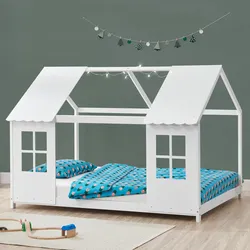 Halboffenes Kinderbett Tostedt 120x200cm Weiß [en.casa]