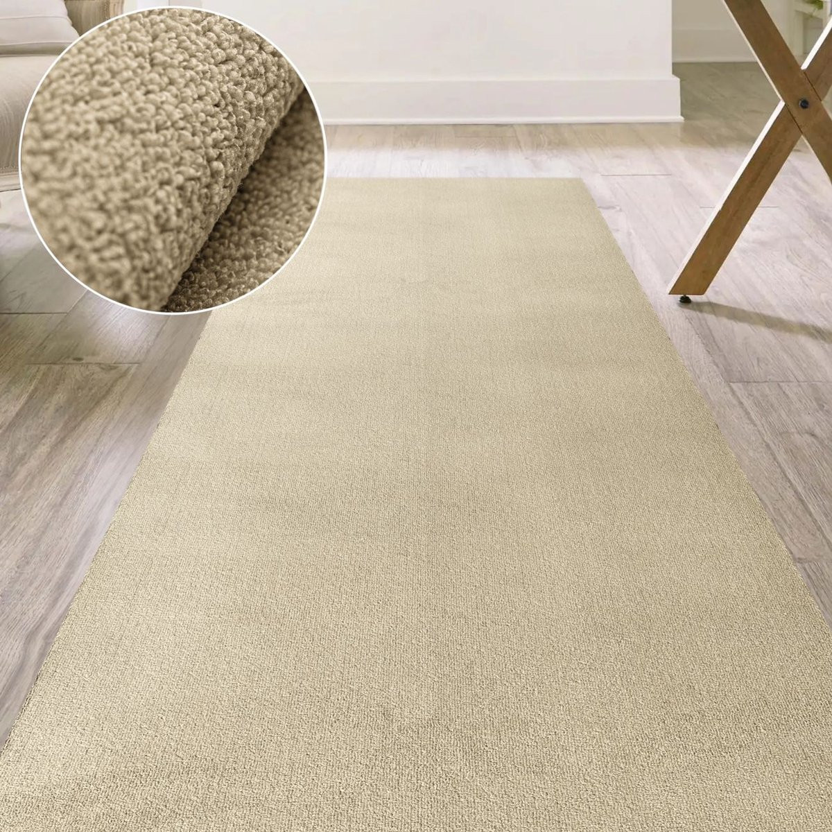 ANRO Badmat Beige 60x120 cm - Dun 3 mm - Antislip