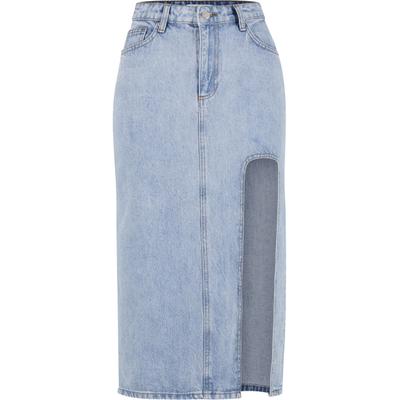 Sommerrock DEF "DEF DEF Queens Skirt", Damen, Gr. XL, blau (lightblau), 100% Baumwolle, unifarben, loose fit, Röcke