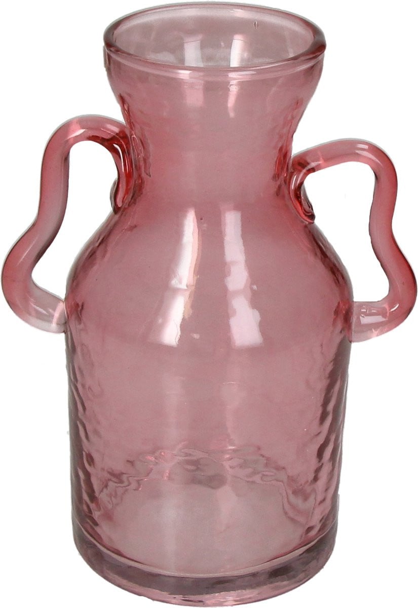HD Collection Vaas Glas Roze B/D/H: 13 x 13 x 18 cm