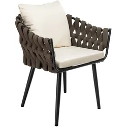 CLP Gartenstuhl Naxos Taupe mit Sitzkissen   Farbe: creme