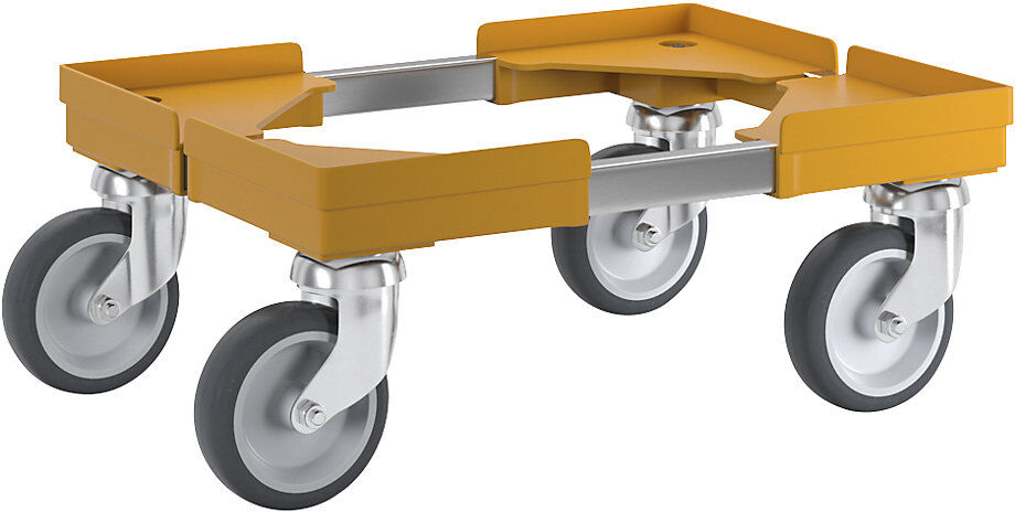 kaiserkraft Profi-Fahrgestell, Hybrid, für Euroformat 400 x 300 mm, gelb