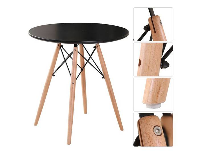 JEOBEST Table Salle à Manger Ronde Scandinave 1-2 Personnes Diamètre 70cm Table pour Salon Salle à Manger Chambre à Coucher