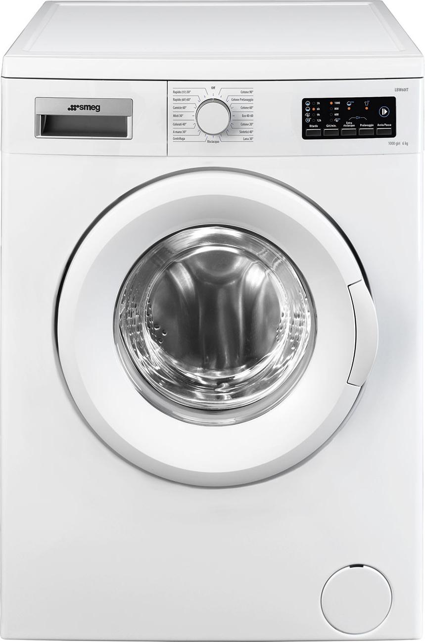 Smeg LBW60IT Waschmaschine, Frontlader, 6 kg, 1000 Umdrehungen pro Minute, Weiß,