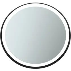 Ideal Standard Spiegel Conca rund mit Ambientelicht, Rahmen schwarz, 60W, 900x60mm