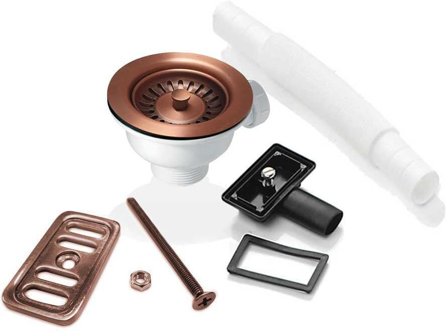 Belfry Bathroom 90Mm Waste And Overflow For Astini, RAK, Rangemaster Ceramic Sink Copper 11.4cm W