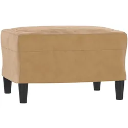 Décoshop26 - Fußhocker 60 x 50 x 41 cm braunes Polyester und Sperrholz DEC030417 DEC030417