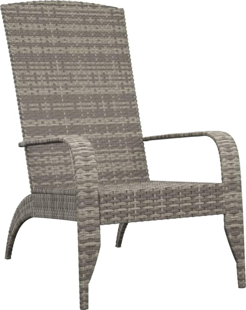 vidaXL Adirondack-tuinstoel, grijs, polyrotan