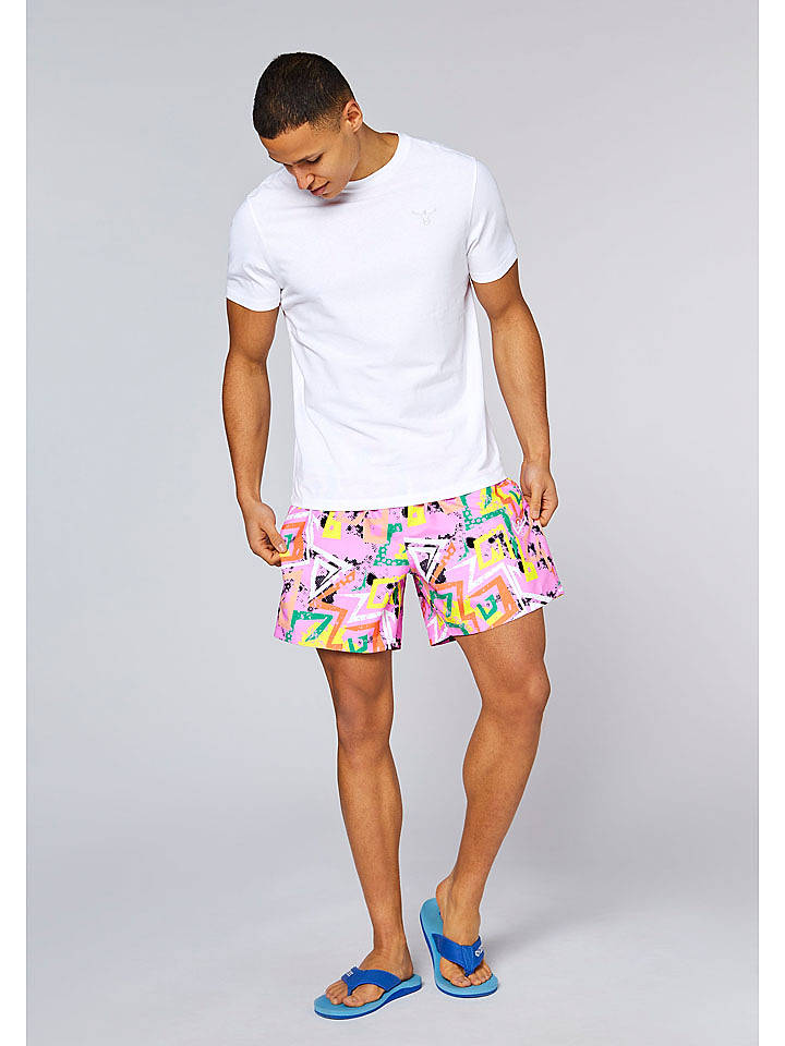 Chiemsee Badeshorts in Rosa/ Bunt - XXL