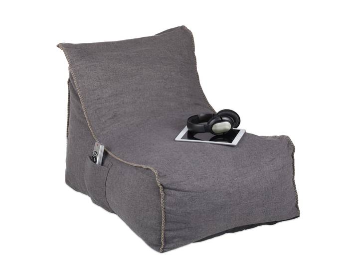 Sitzsack mit Lehne Grau