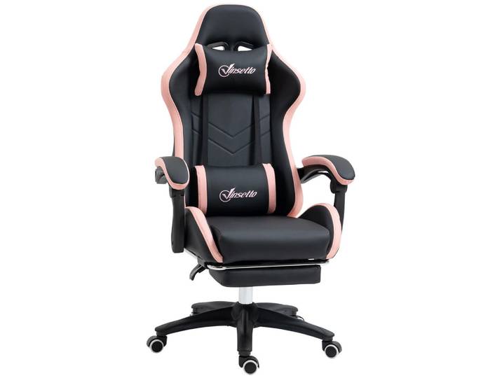Vinsetto Gaming-Chair Kunstleder Schaumstoff Nylon Stahl Schwarz Blau, Kunststoff, Füllung: Schaumstoff,Schaumstoff, Drehkreuz, 65x129x65 cm, Büromöbel, Bürostühle, Gamingstühle