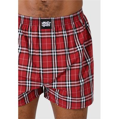 Boxershorts LOUSY LIVIN "Check", Herren, Gr. M, rot, 100% Baumwolle, Unterhosen, mit modischem Karo-Muster