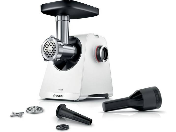 Bosch Series 4, Food mincer, MultiPower Series 4, 1900 W, White, White, MFWS420W