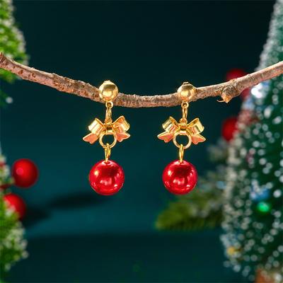Multicon Wholesale Hub Cute Snowman, Colorful Crystal Zircon, Dangle Earrings For Women, Christmas Tree Snowflake Bow, Xmas New Year Party Gift 7